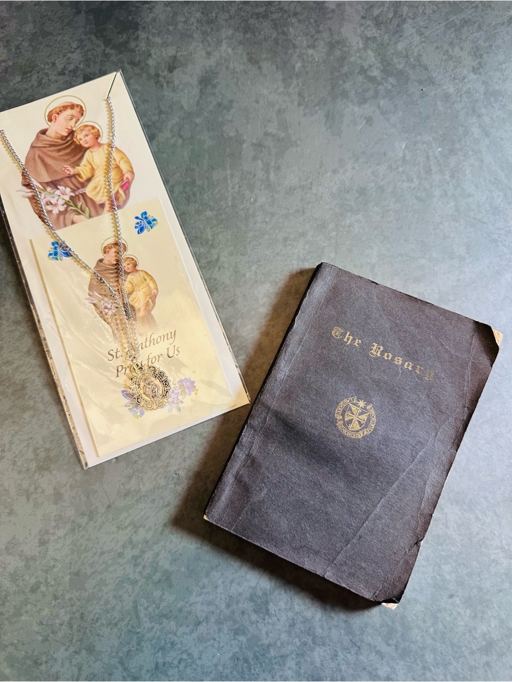 1935/1947 Vintage “The Rosary – Crown of Mary” + St. Anthony Medal Necklace